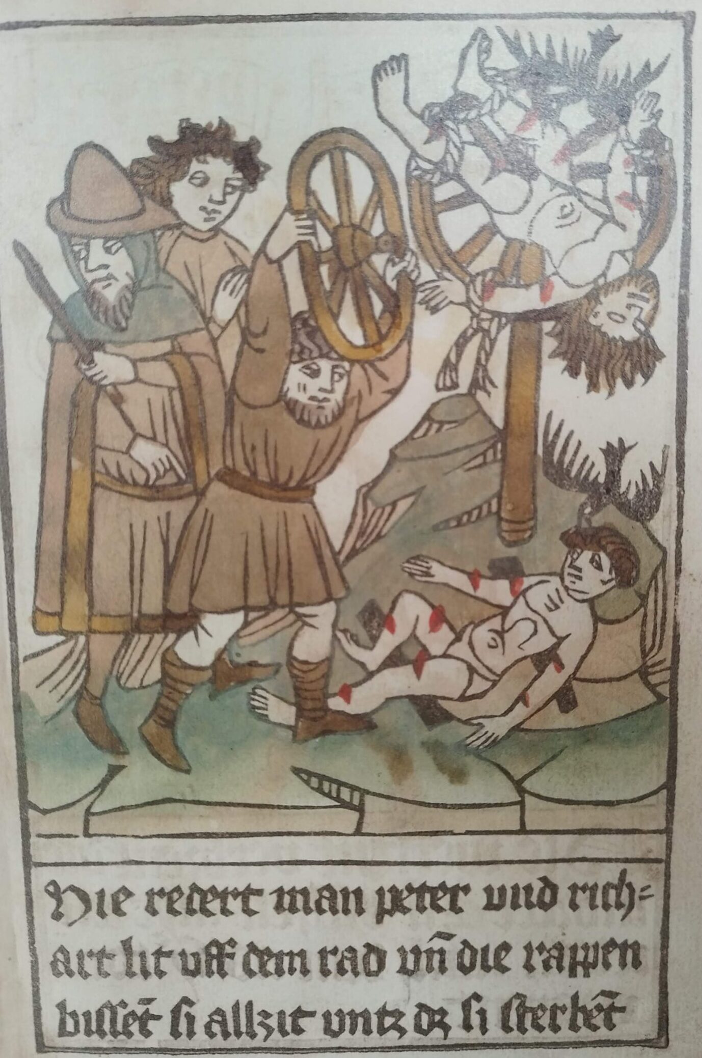 There, Richard and Peter are caught and sentenced to death by breaking on the wheel and burning.