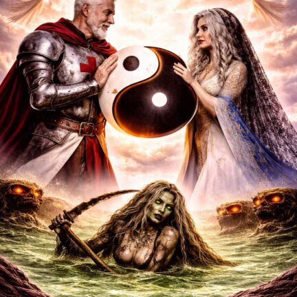 Ritter und Frau mit Yin-Yang-Symbol