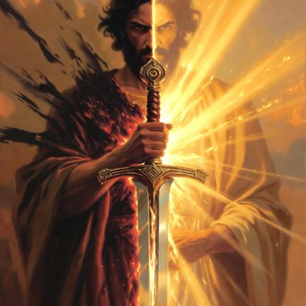 Mann mit Schwert, Licht und Schatten