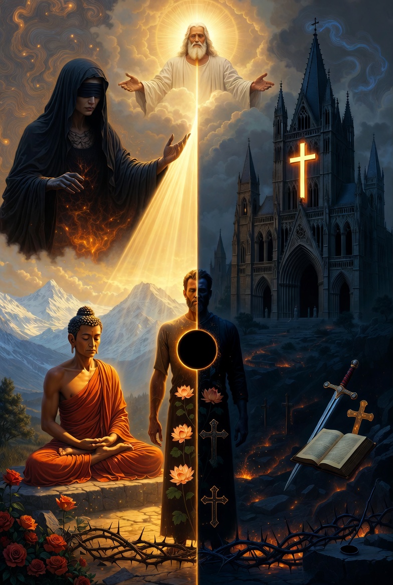 The Blind Spot – Demonization of Catholicism and Idealization of Buddhism as Shadow Projection of the Death Mother