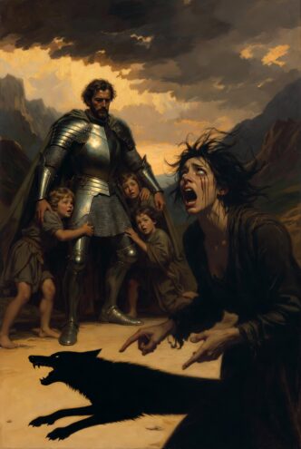 Ritter schützt Kinder vor Schattenwolf - Rufschädigung - Waffe der toxischen Weiblichkeit