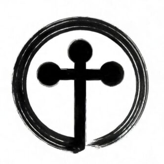 Schwarzes Kreuz im Kreis